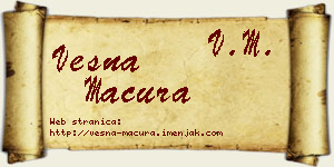 Vesna Macura vizit kartica